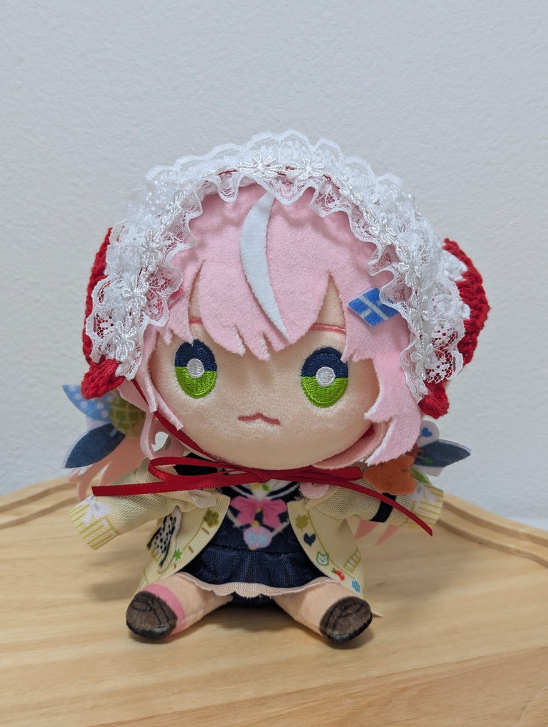 白い小花のバブーシュカ|10〜16cmぬい用