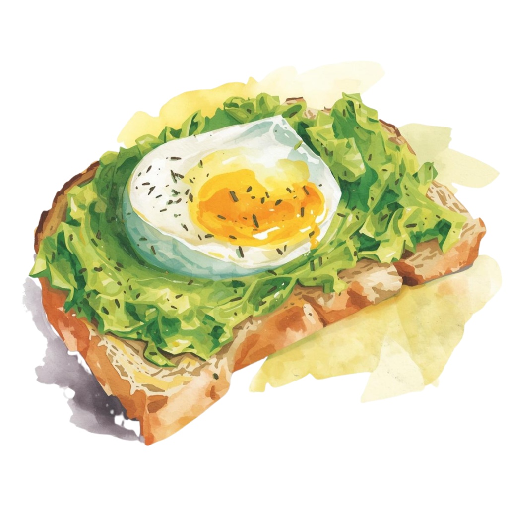 【背景透過PNG】カフェを彩る・水彩食材クリップアート10点セット