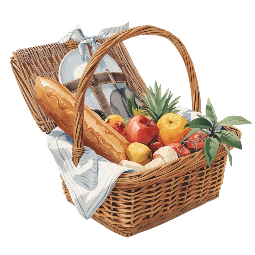 【水彩風】海辺のカフェを彩る食材クリップアート20点セット