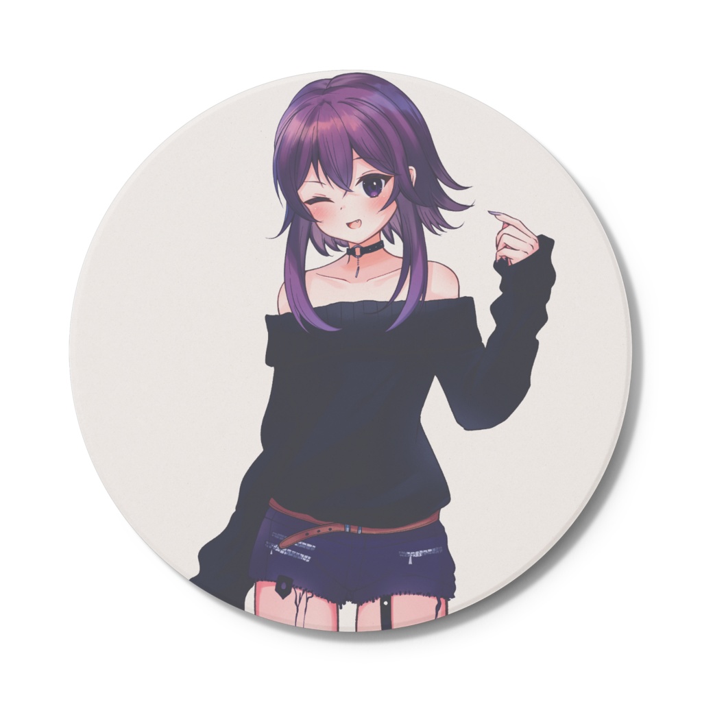 黒ニットコースター（ウインク）