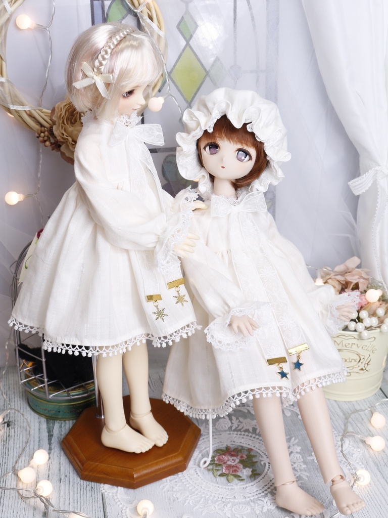 MDD SDM MSD用 星と雪のおやすみ寝巻きset