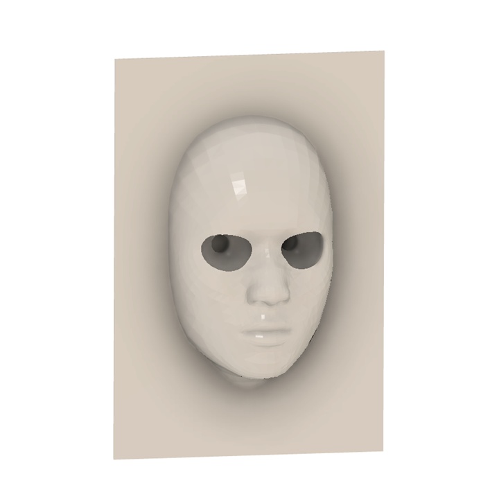 常に目が合う顔のレリーフ