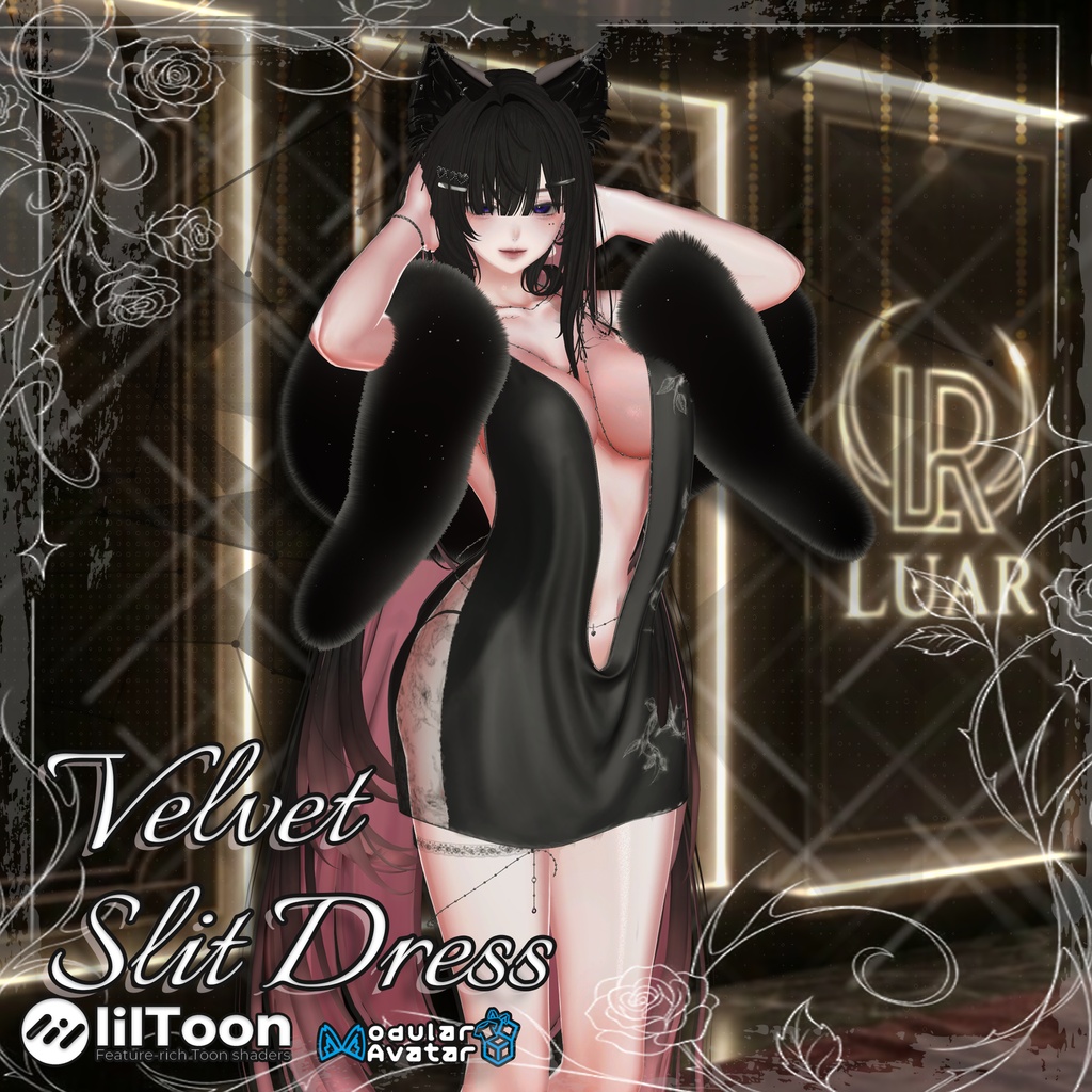 【17 Avatars】 LR-002 ✨Velvet Slit Dress✨