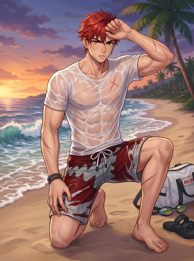 【エターナルリターン 】-ヒョヌ (현우、玹雨、Hyunwoo) ビーチ画像パック