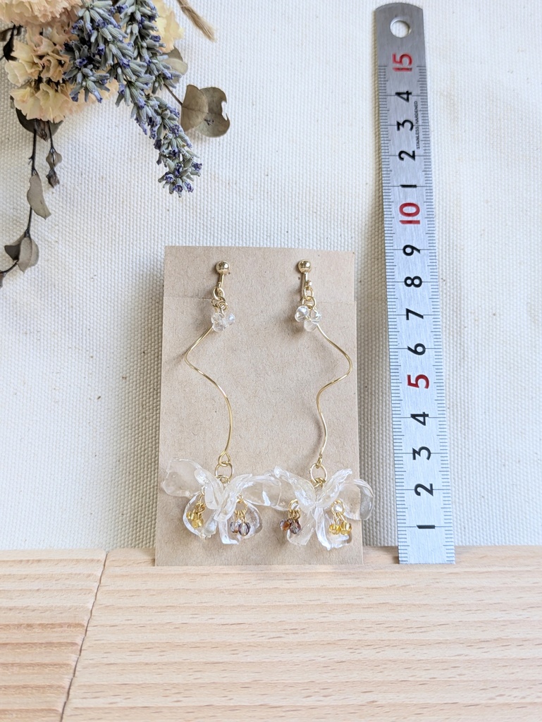 品番【2-A】イエロー✕パープル　大花イヤリング