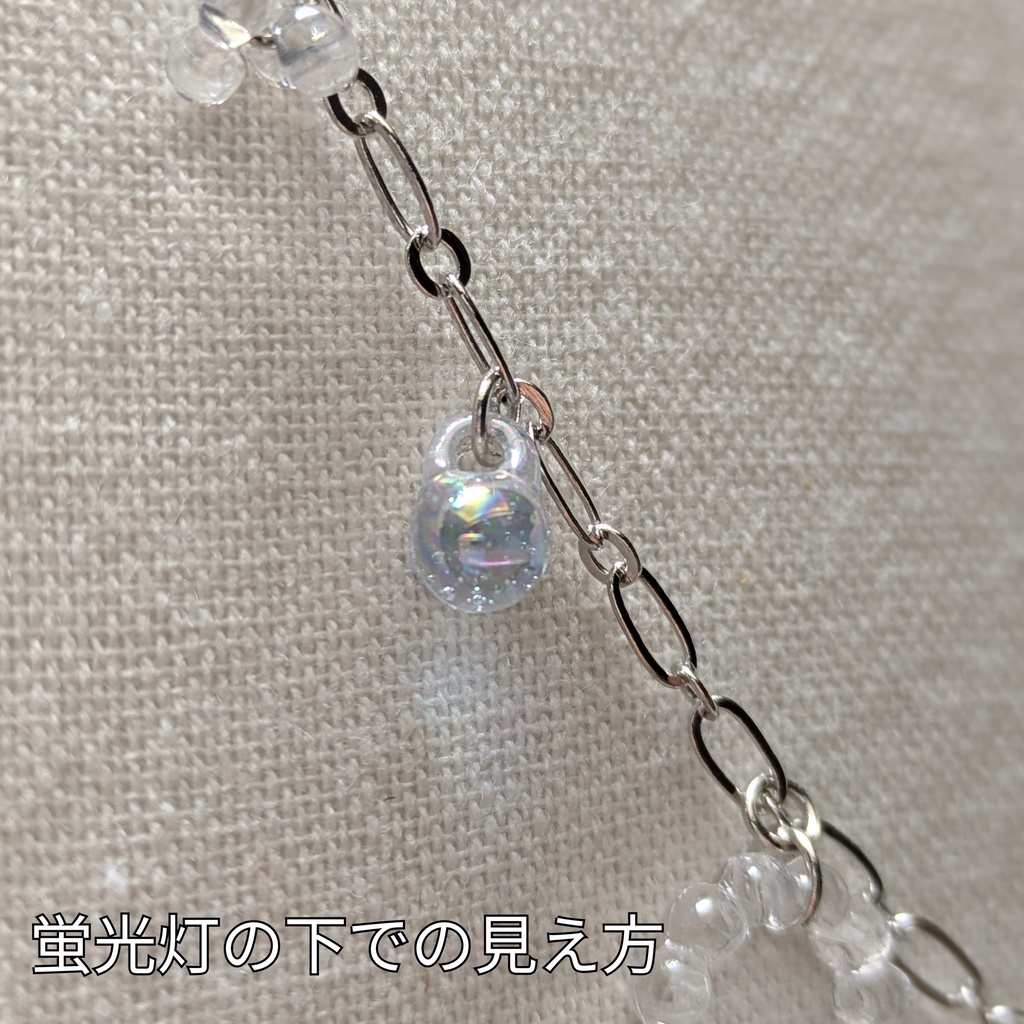 クリア×パープル2連ネックレス