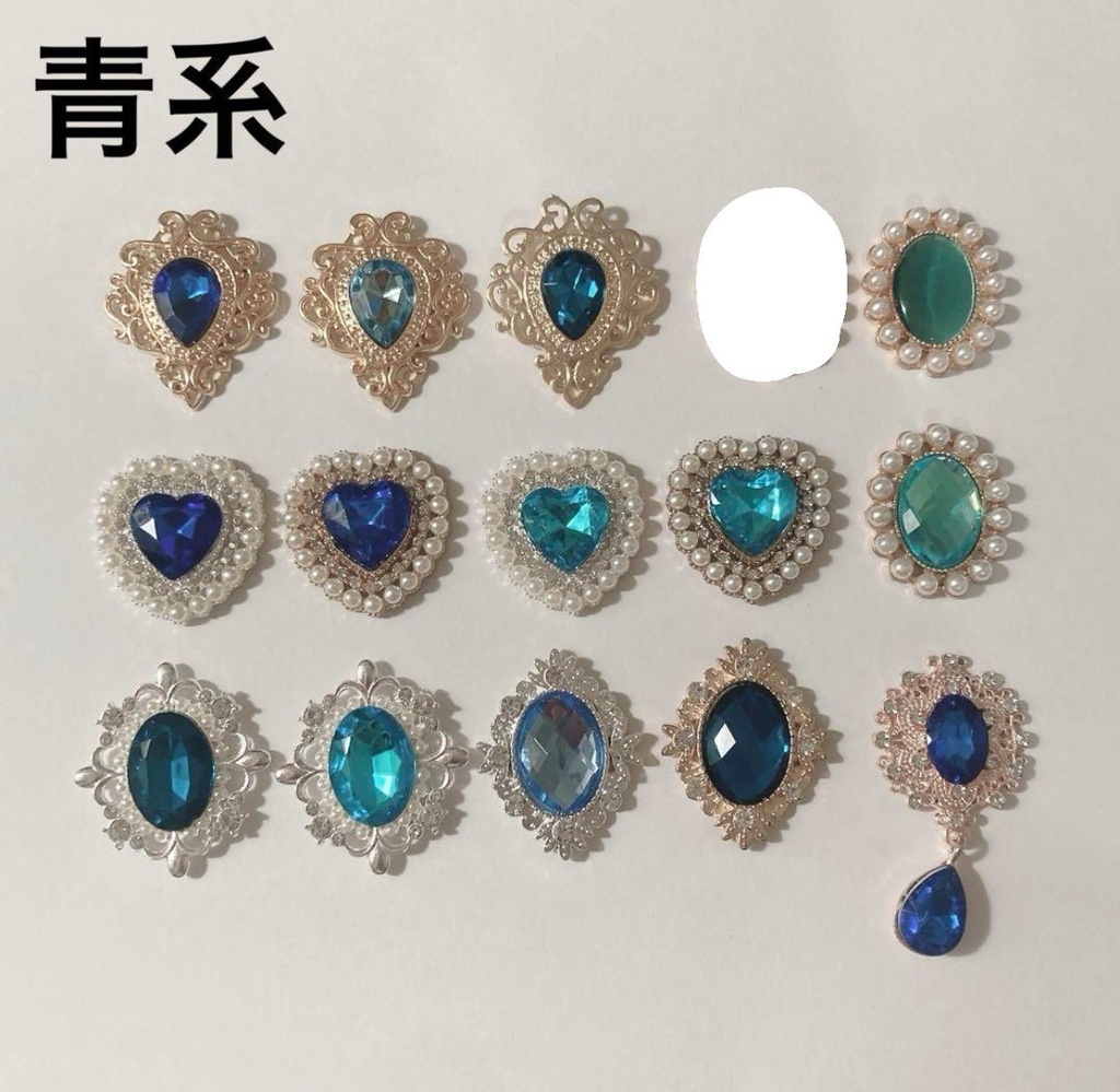 【500円OFF】硬質ケースデコB8サイズ センターパーツが選べる!ネイビーベロアのデコ