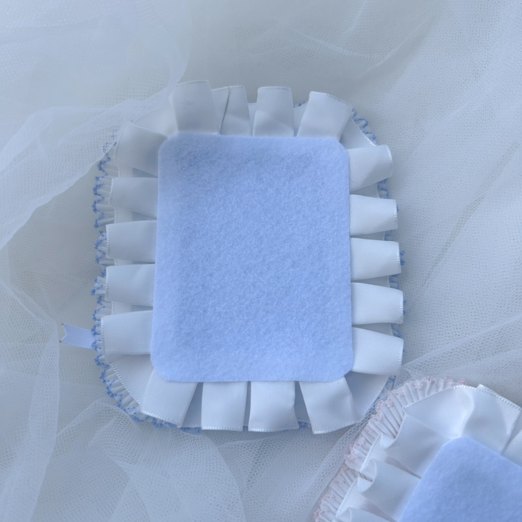 【Pink】ステッチフリルのホワイトデコ