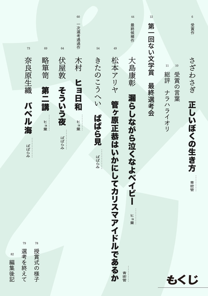 【紙書籍版】火を焚くZINE 別冊「第一回 ない文学賞」(送料別)
