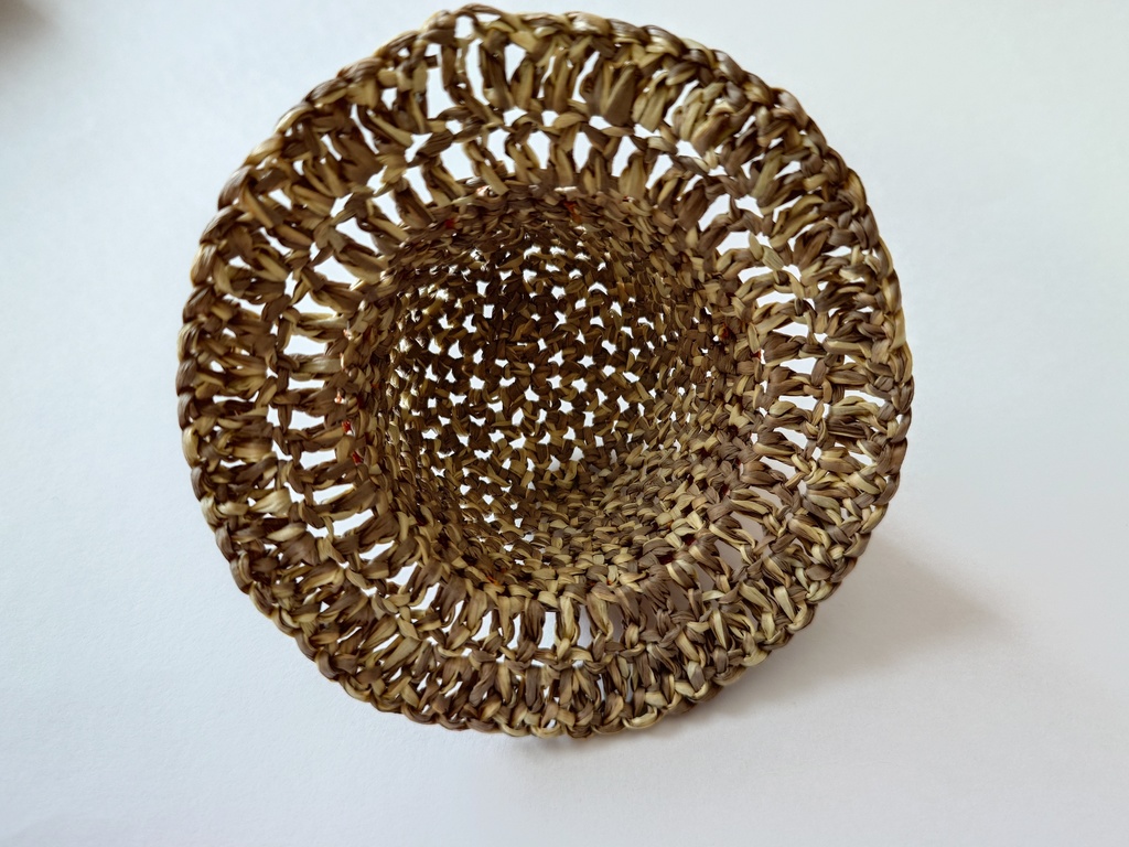 麦わら帽子風手編みぬい帽子 01 お試し価格