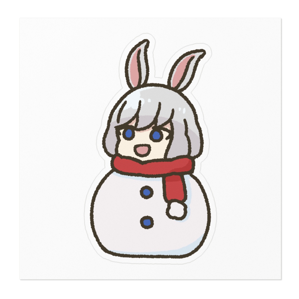 雪だるましらきステッカー(赤)
