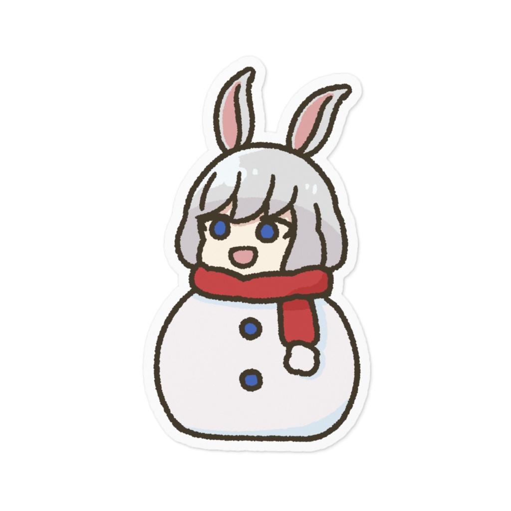 雪だるましらきステッカー（赤）
