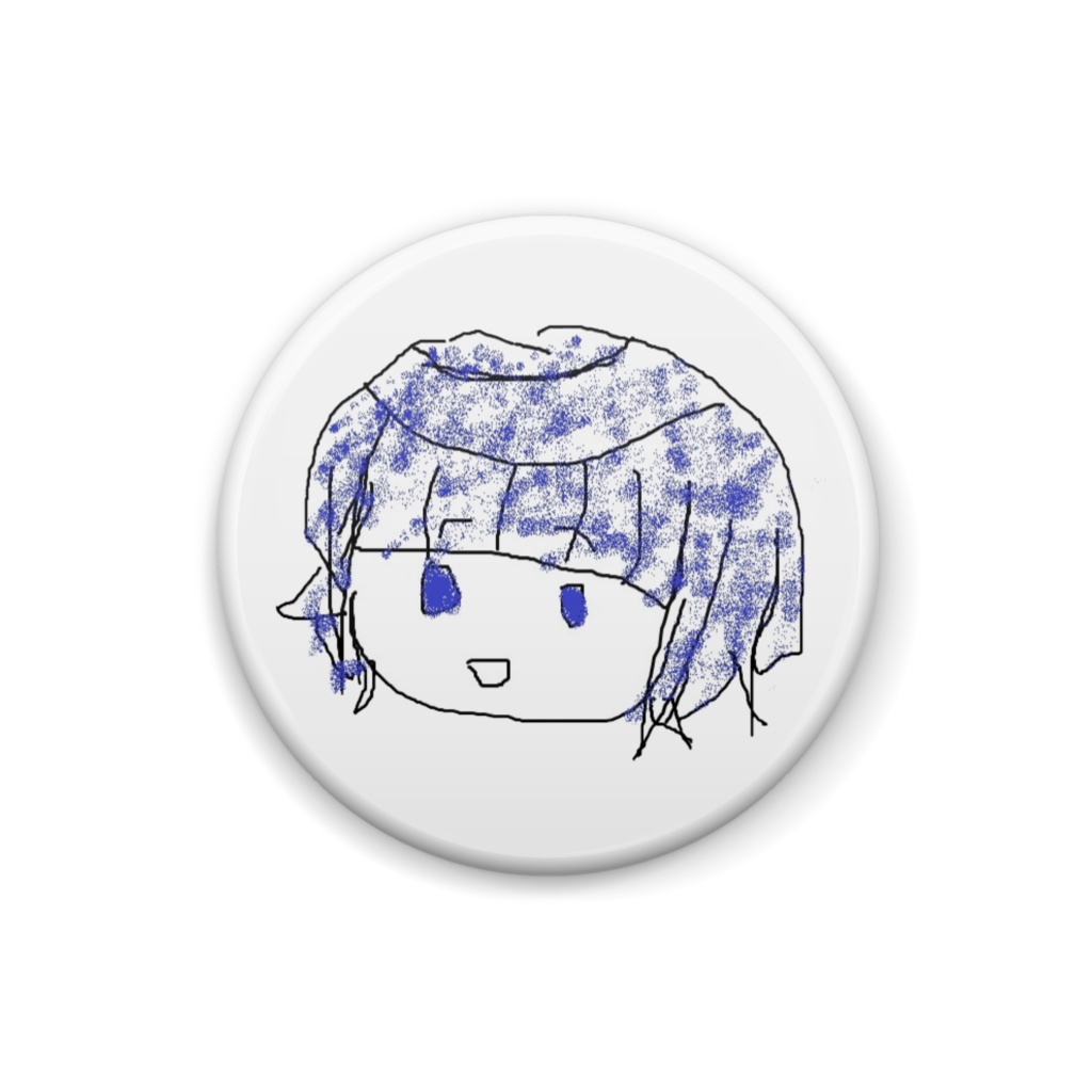 影枚イラ 自画像缶バッジ