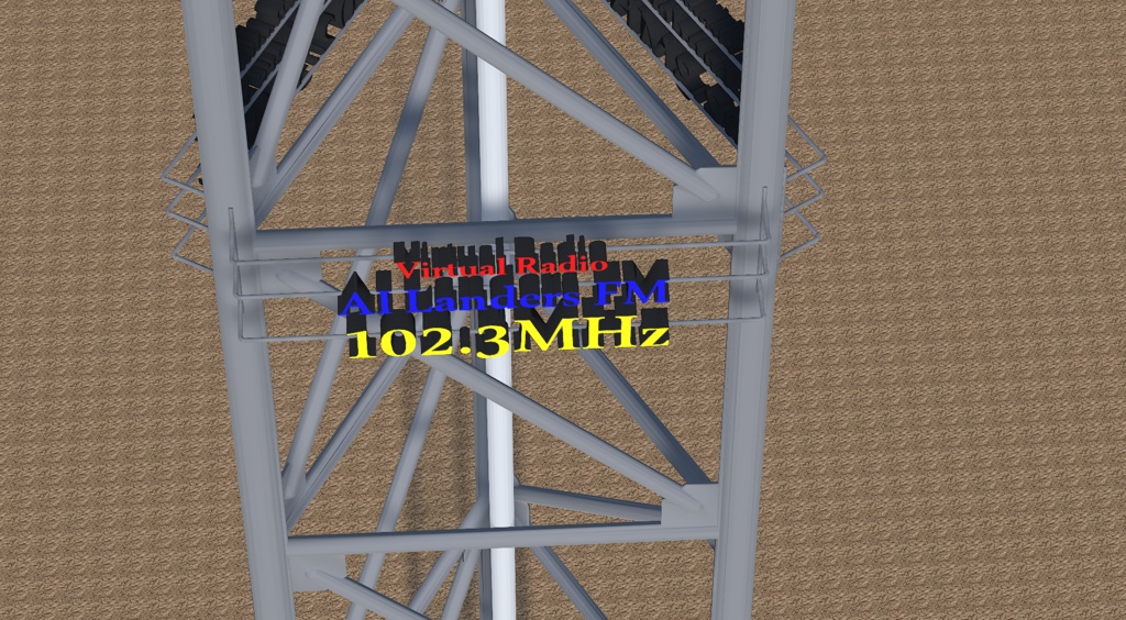 Virtual FM 放送局(欧州風垂直系DP)・アンテナタワー3Dモデル