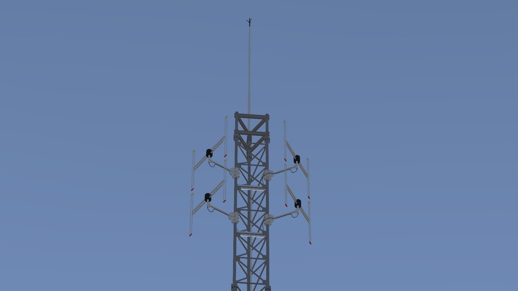 Virtual FM 放送局(欧州風垂直系DP)・アンテナタワー3Dモデル