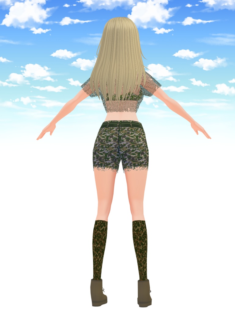 【VRoid用】迷彩柄キャンパーテクスチャセット(VRoid β版と正式版用を同梱)