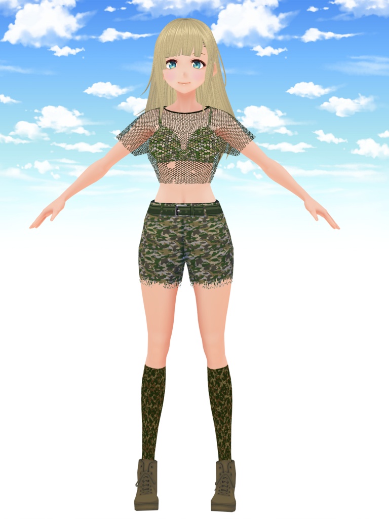 【VRoid用】迷彩柄キャンパーテクスチャセット(VRoid β版と正式版用を同梱)