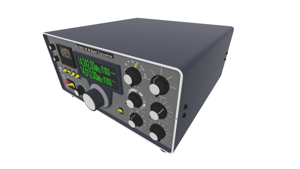 短波帯アマチュア無線トランシーバ(3Dモデル)