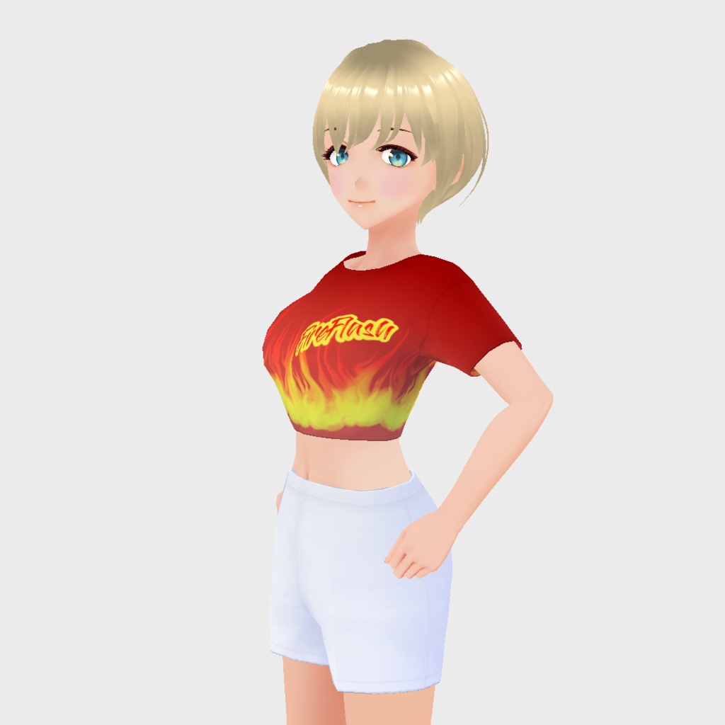 「VroidStudio」Mini_T-Shirt;FireFrash (テクスチャーデータ)