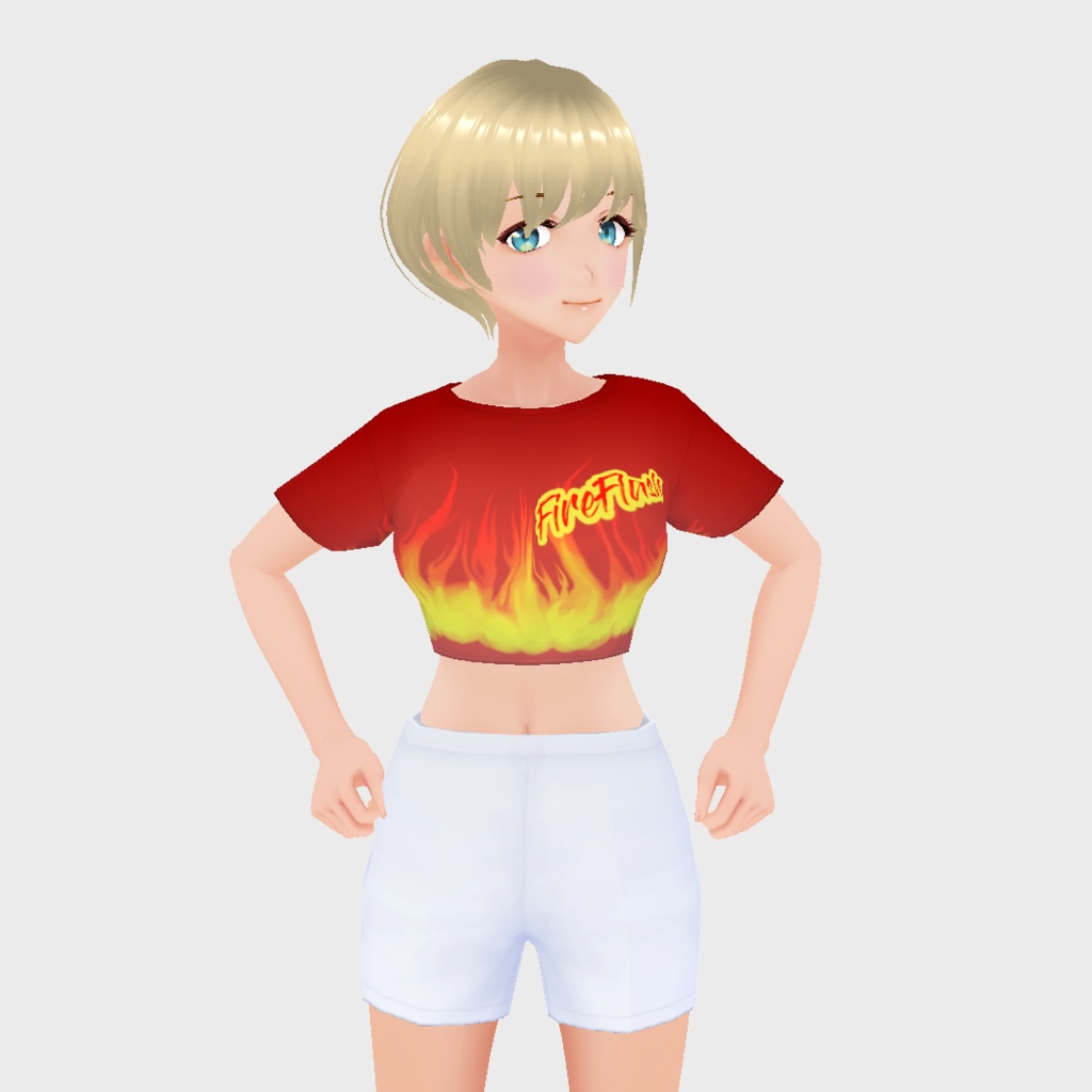 「VroidStudio」Mini_T-Shirt;FireFrash (テクスチャーデータ)
