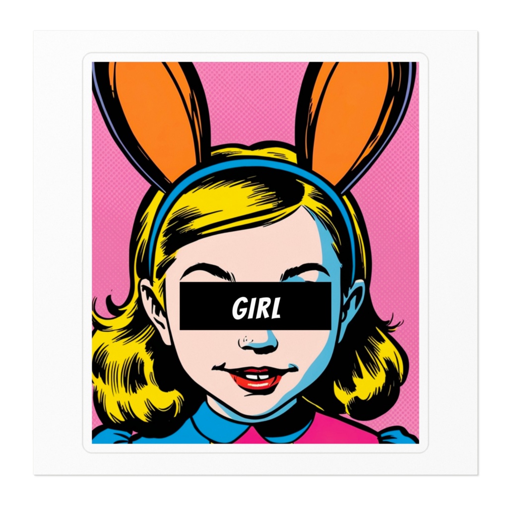 アメコミ風ガール ステッカー