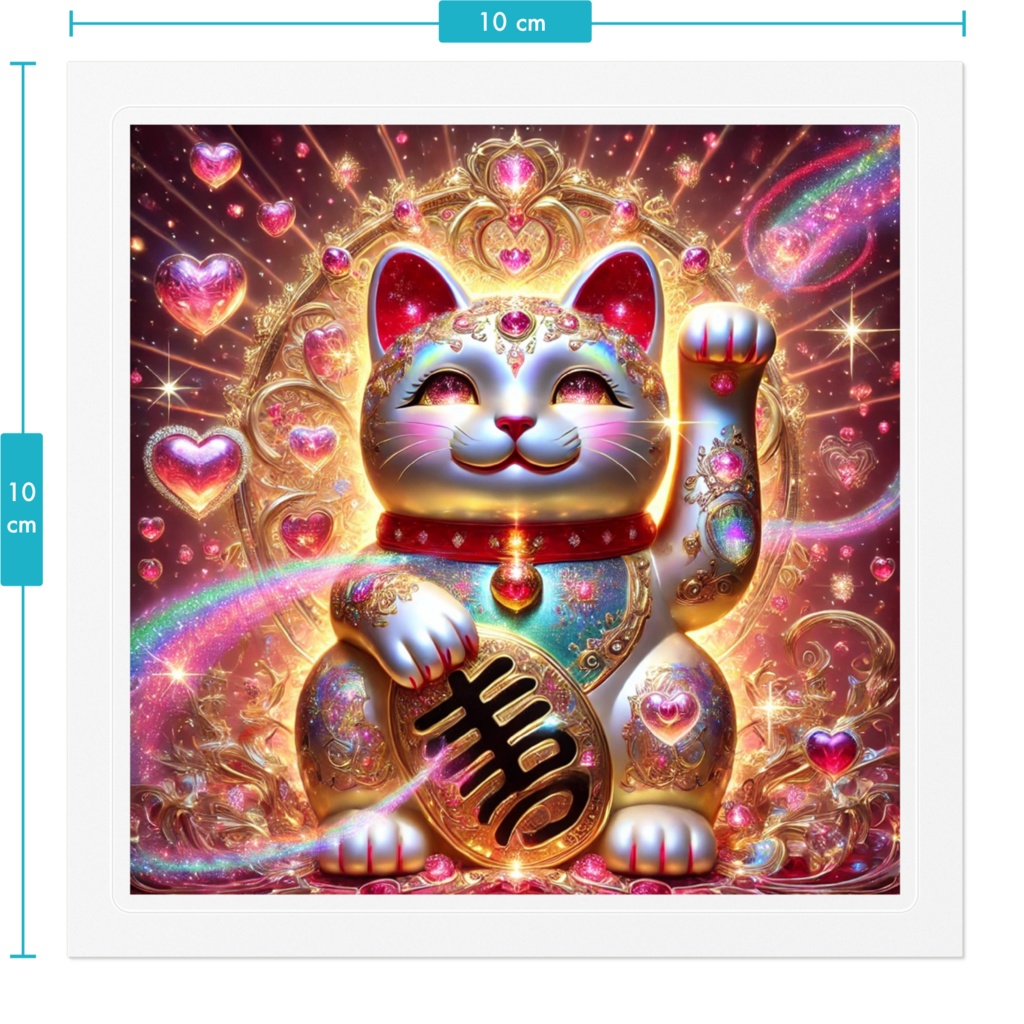 招き猫ステッカー恋愛運ver.