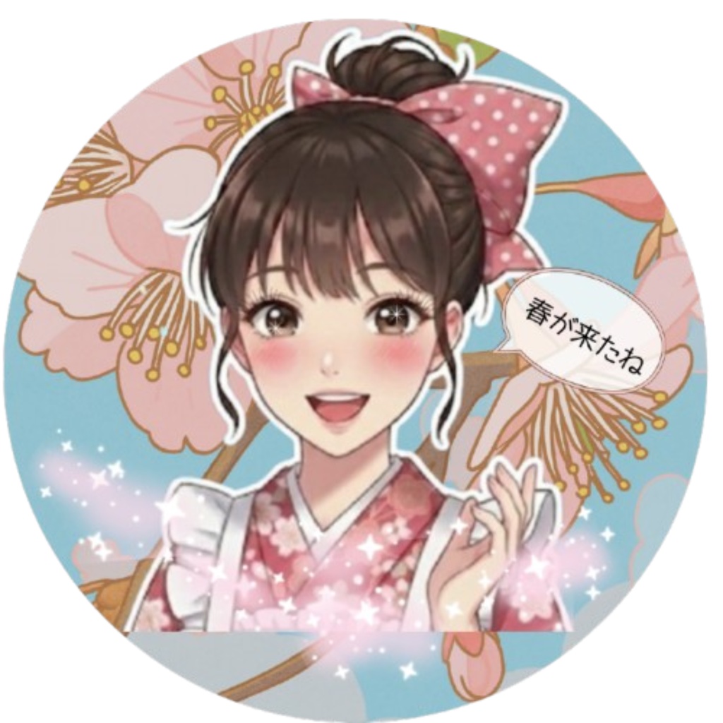 着物女子ラブスマホステッカー