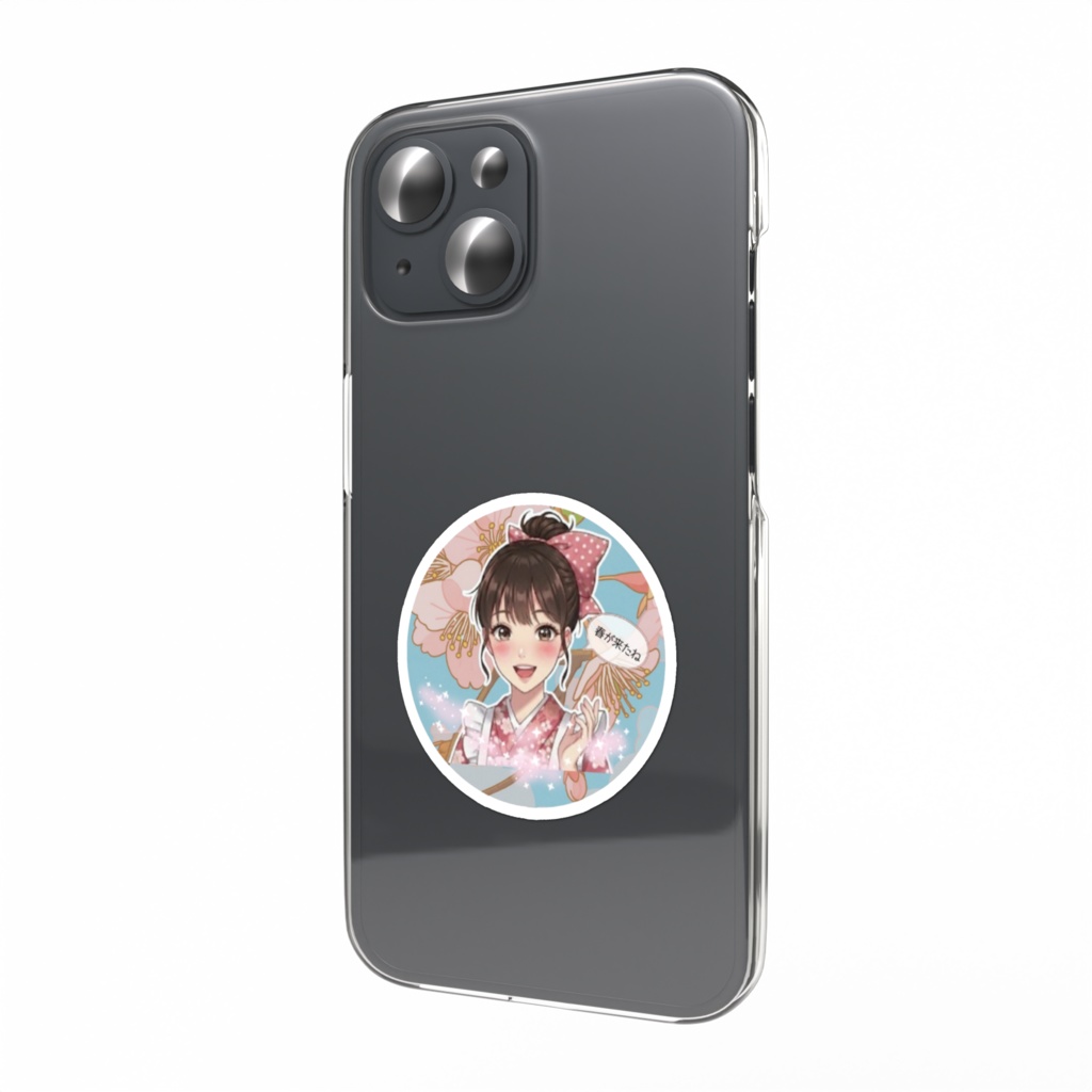 着物女子ラブスマホステッカー