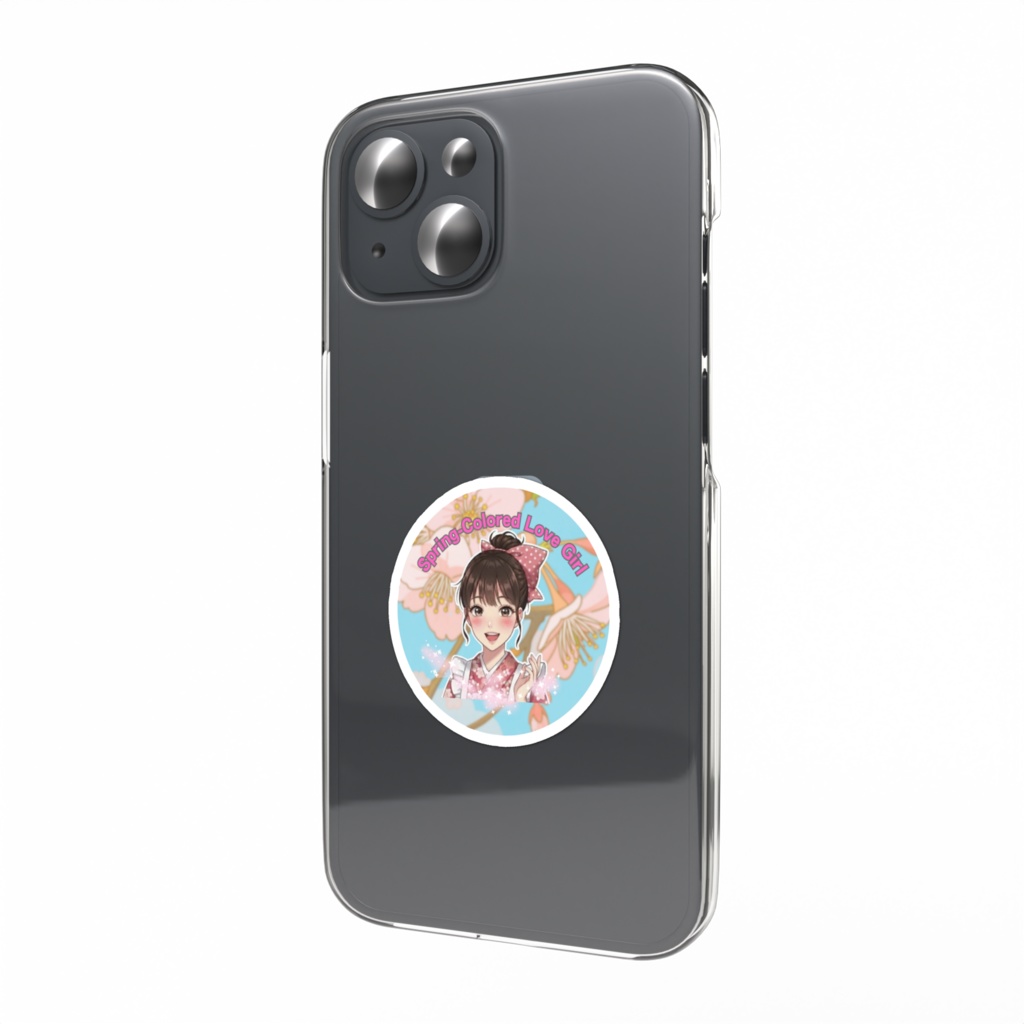 着物女子ラブ英字ステッカー