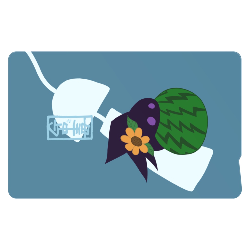 ICカードステッカー 胡麻団子(西瓜)/サイアクノカタマリ