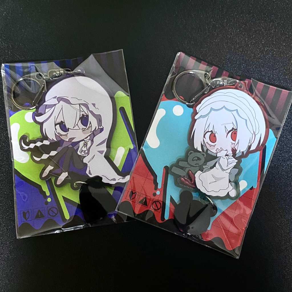 チャーム付きアクリルキーホルダー