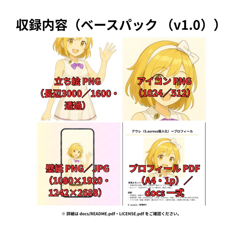 アウレ(黄色ブドウ球菌/S. aureus 擬人化)|ベースパック(v1.0)