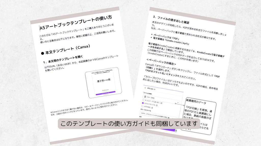 A5・アートブック用テンプレート|電子書籍・紙書籍両対応(Canva専用)