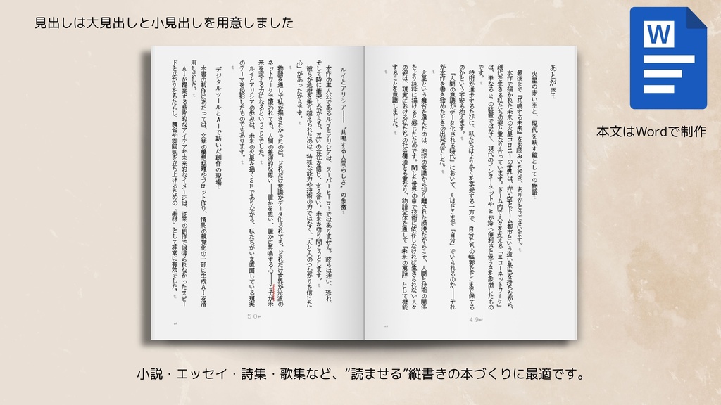 A5・縦書き書籍用テンプレート|電子書籍・紙書籍両方に対応(Canva・Word)