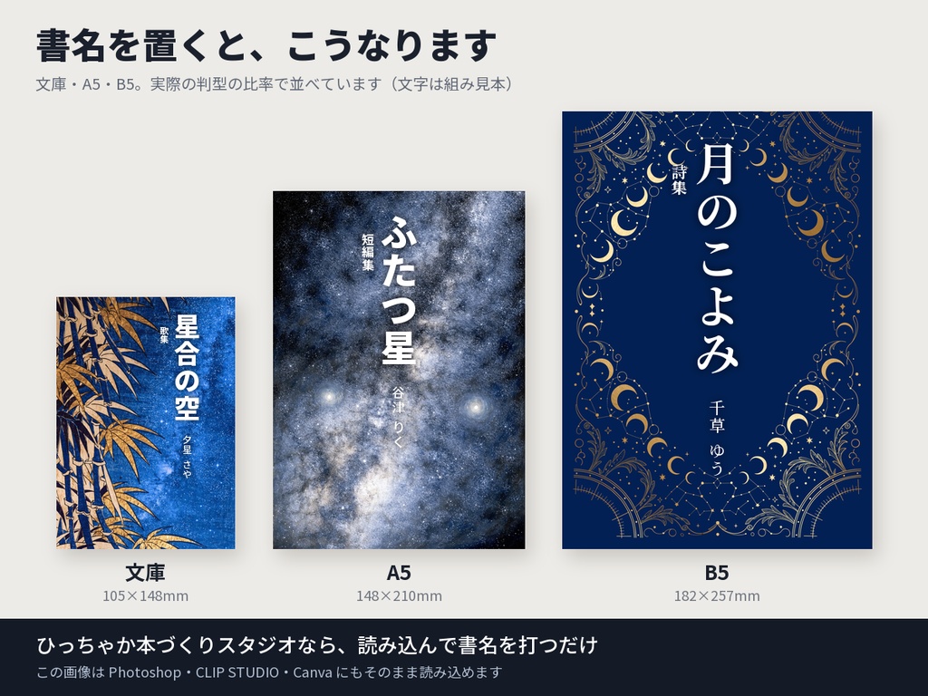 藍の夜|本の表紙になる夜空の絵10点(文庫〜B5・350dpi・商用OK)