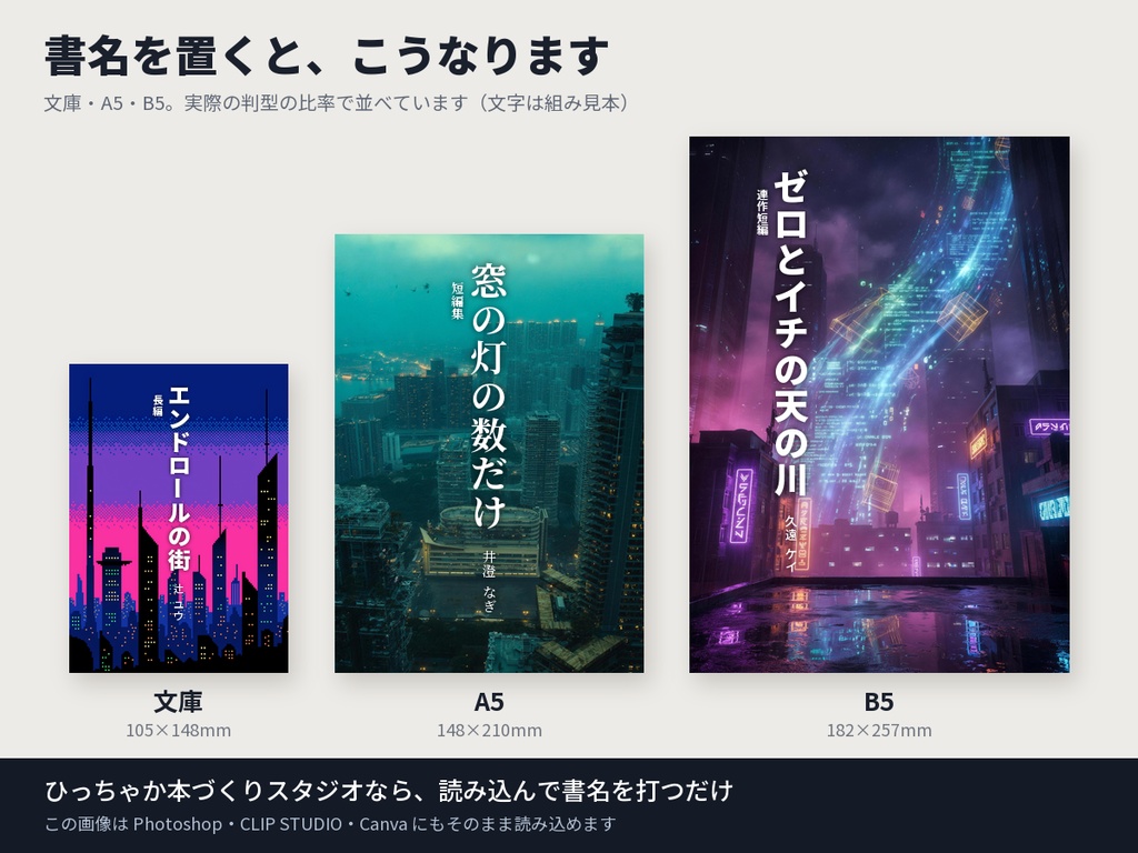 電脳都市の夜|本の表紙になる近未来都市の絵10点(文庫〜B5・350dpi・商用OK)