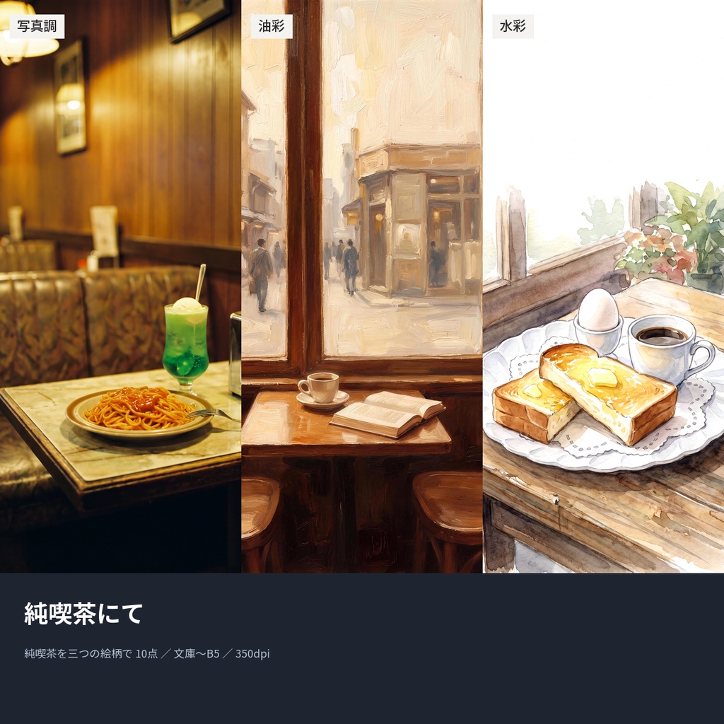 純喫茶にて|本の表紙になる喫茶店の絵10点(文庫〜B5・350dpi・商用OK)