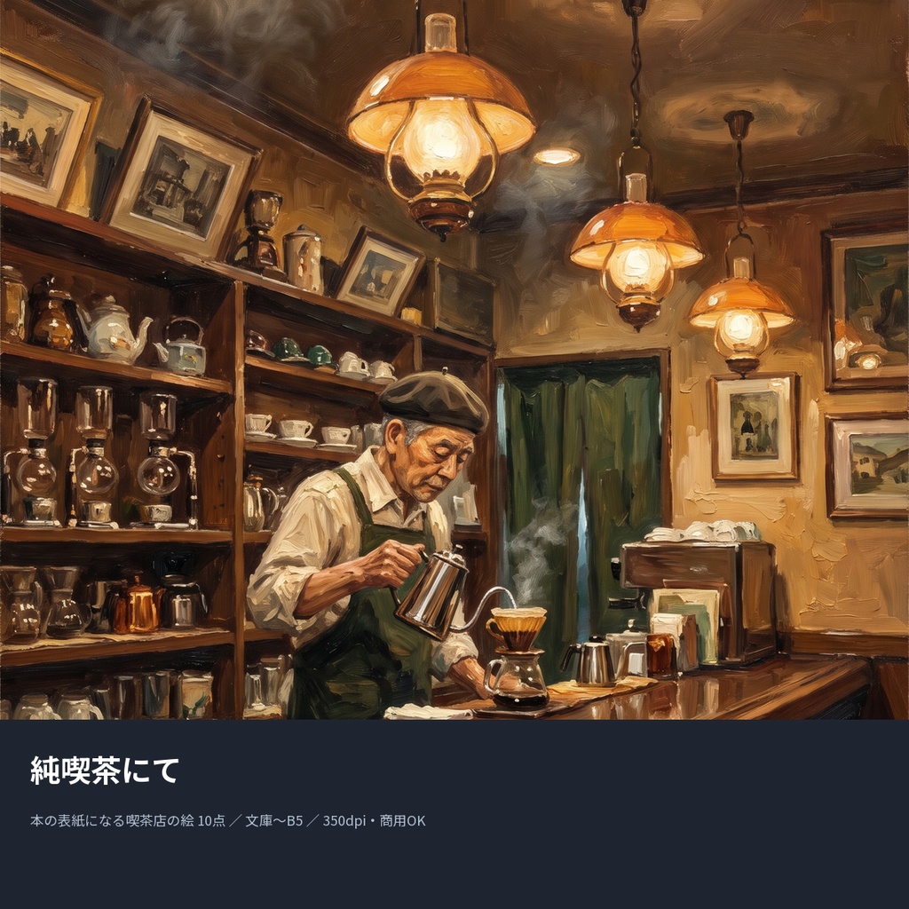 純喫茶にて|本の表紙になる喫茶店の絵10点(文庫〜B5・350dpi・商用OK)