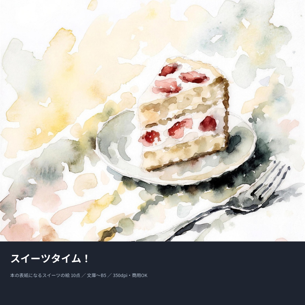 スイーツタイム!|本の表紙になるスイーツの絵10点(文庫〜B5・350dpi・商用OK)