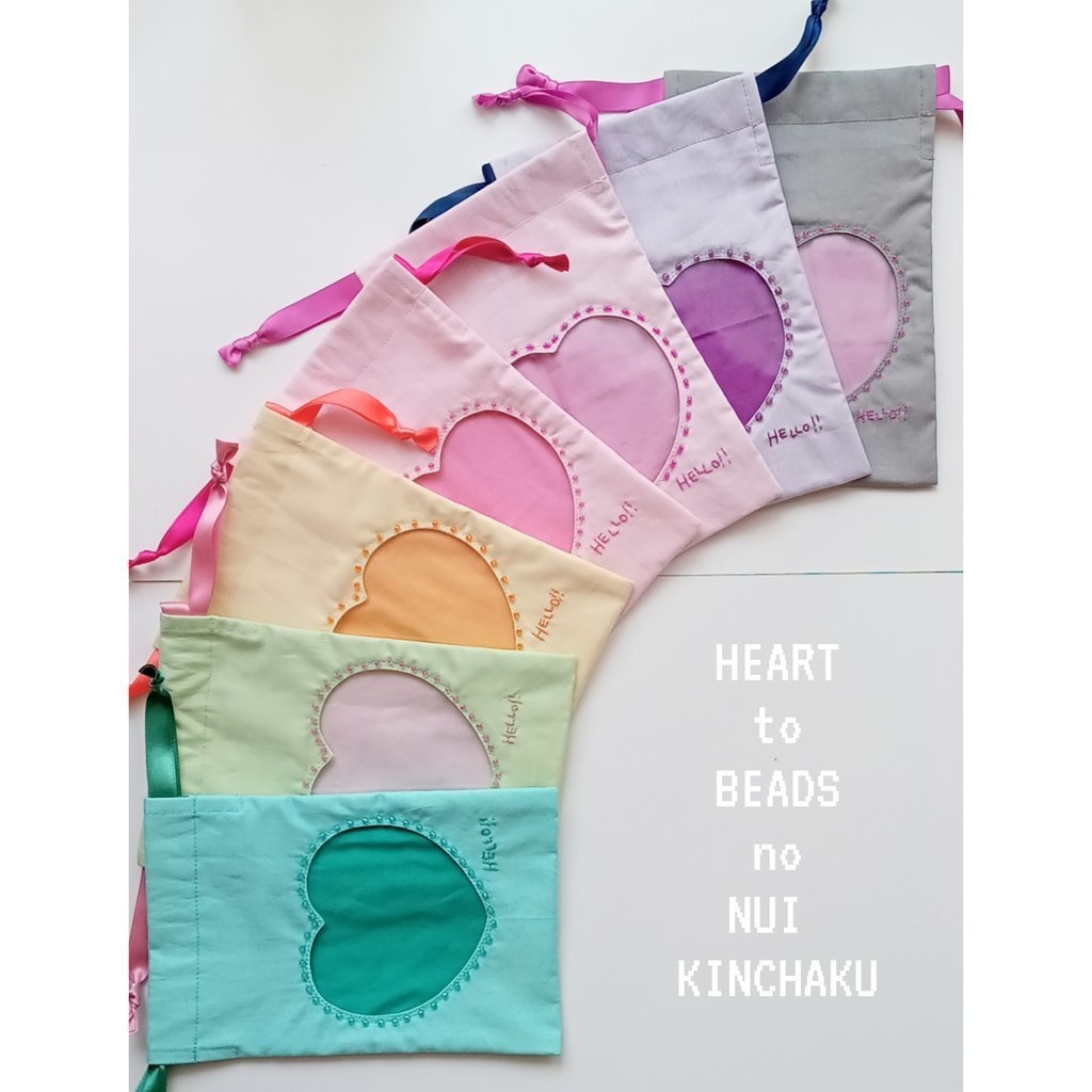 ビーズのぬい巾着