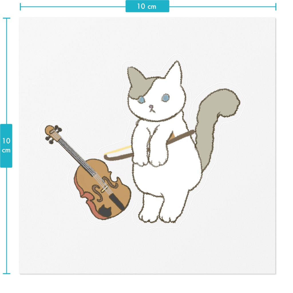楽器ねこバイオリン(気持ち次第でビオラ)sticker