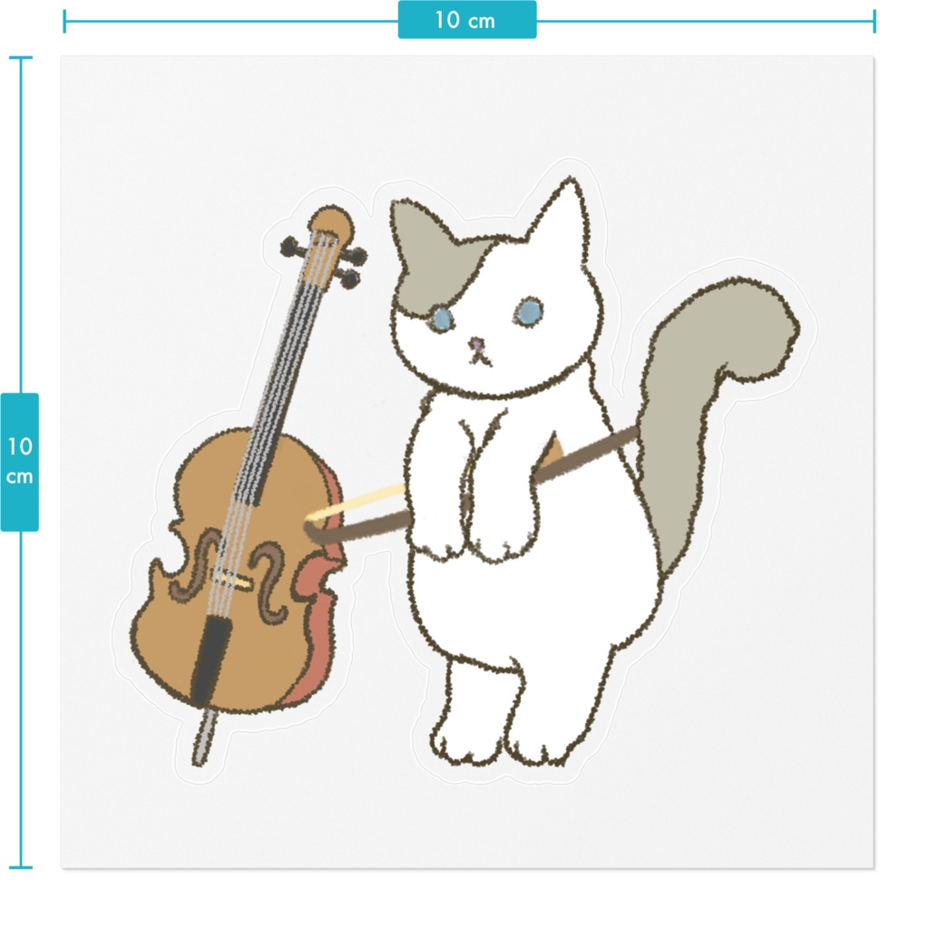 楽器ねこチェロ(気持ち次第でコントラバス)sticker