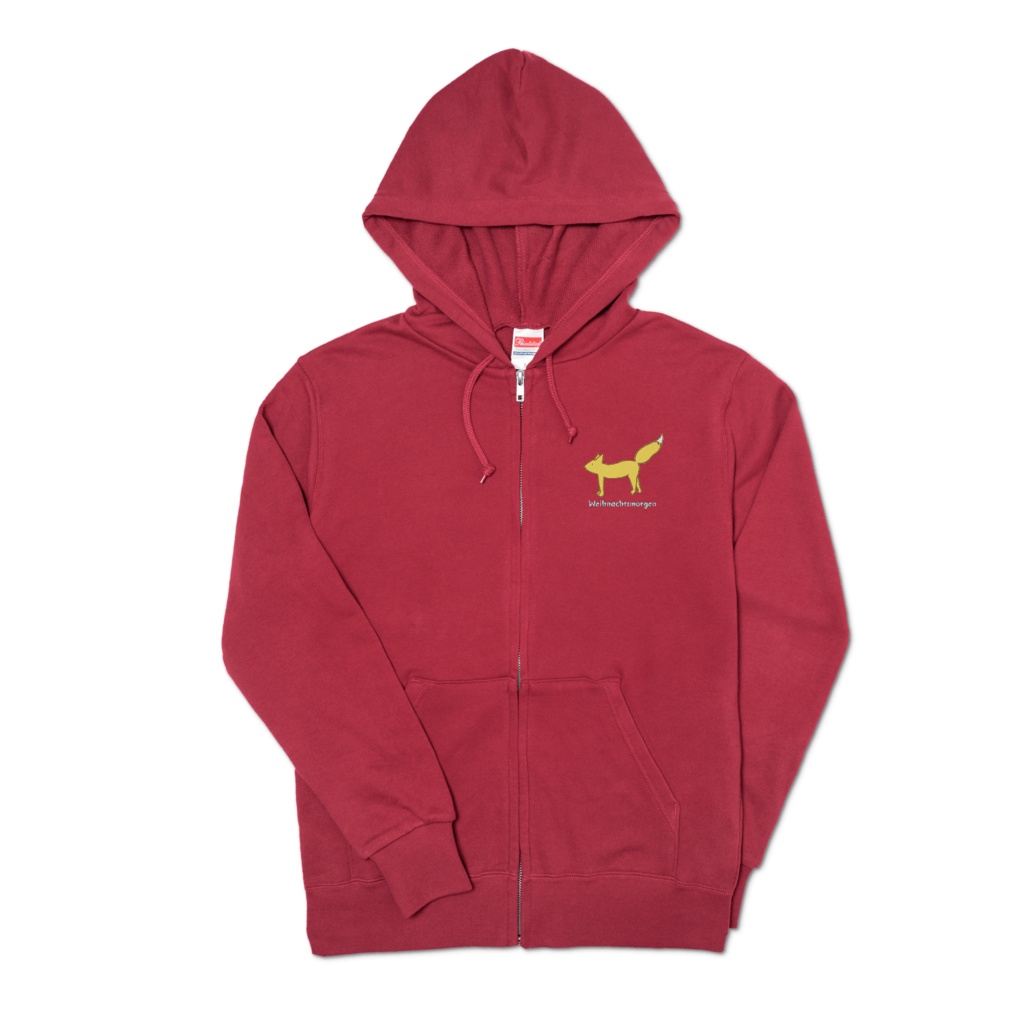 Weihnachtsmorgenコラボ企画きつねさんのパーカー赤