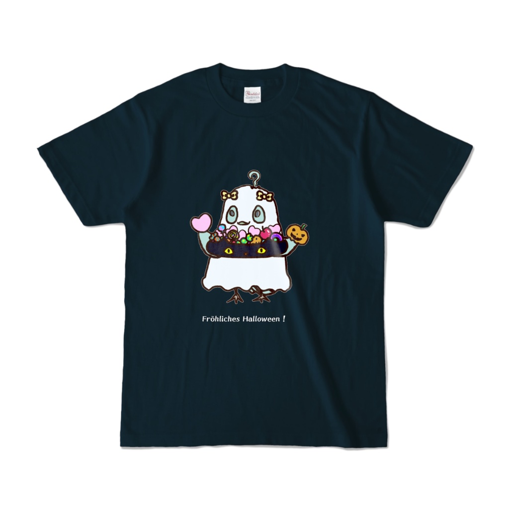  Fröhliches Halloween！ZanaのネイビーTシャツ