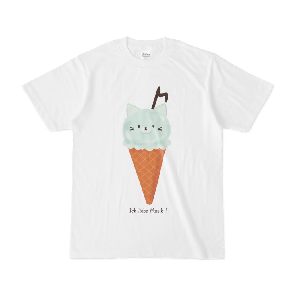 音符アイスTシャツねこ