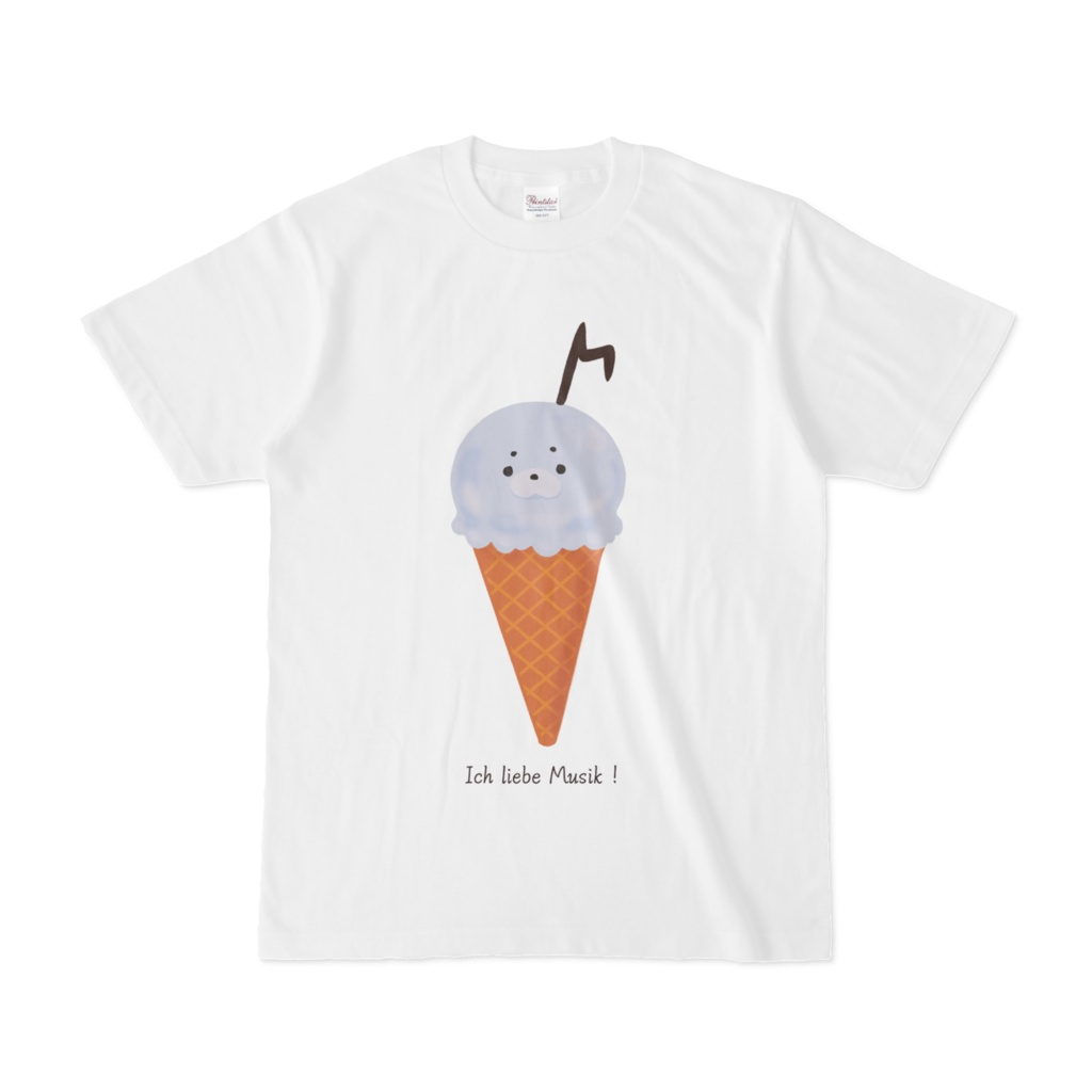 音符アイスTシャツあざらし