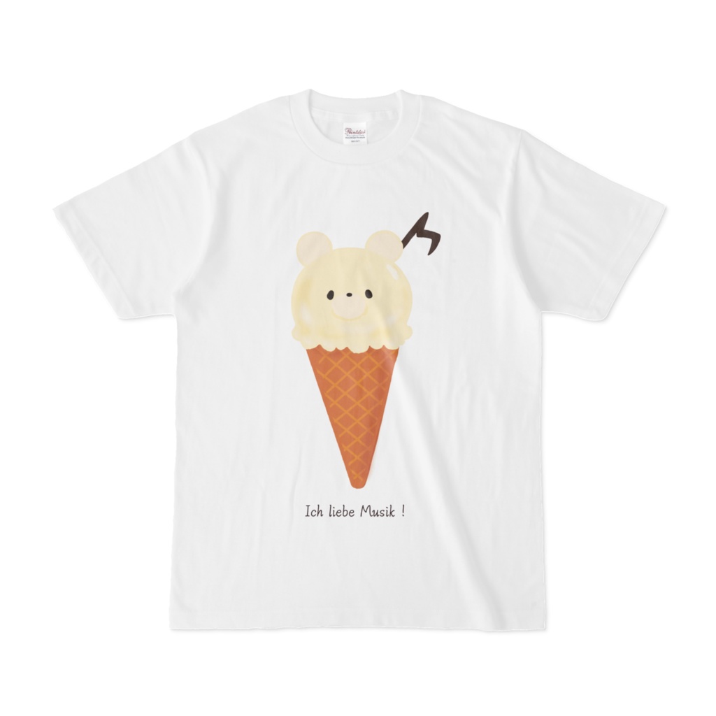 音符アイスTシャツ白いくま