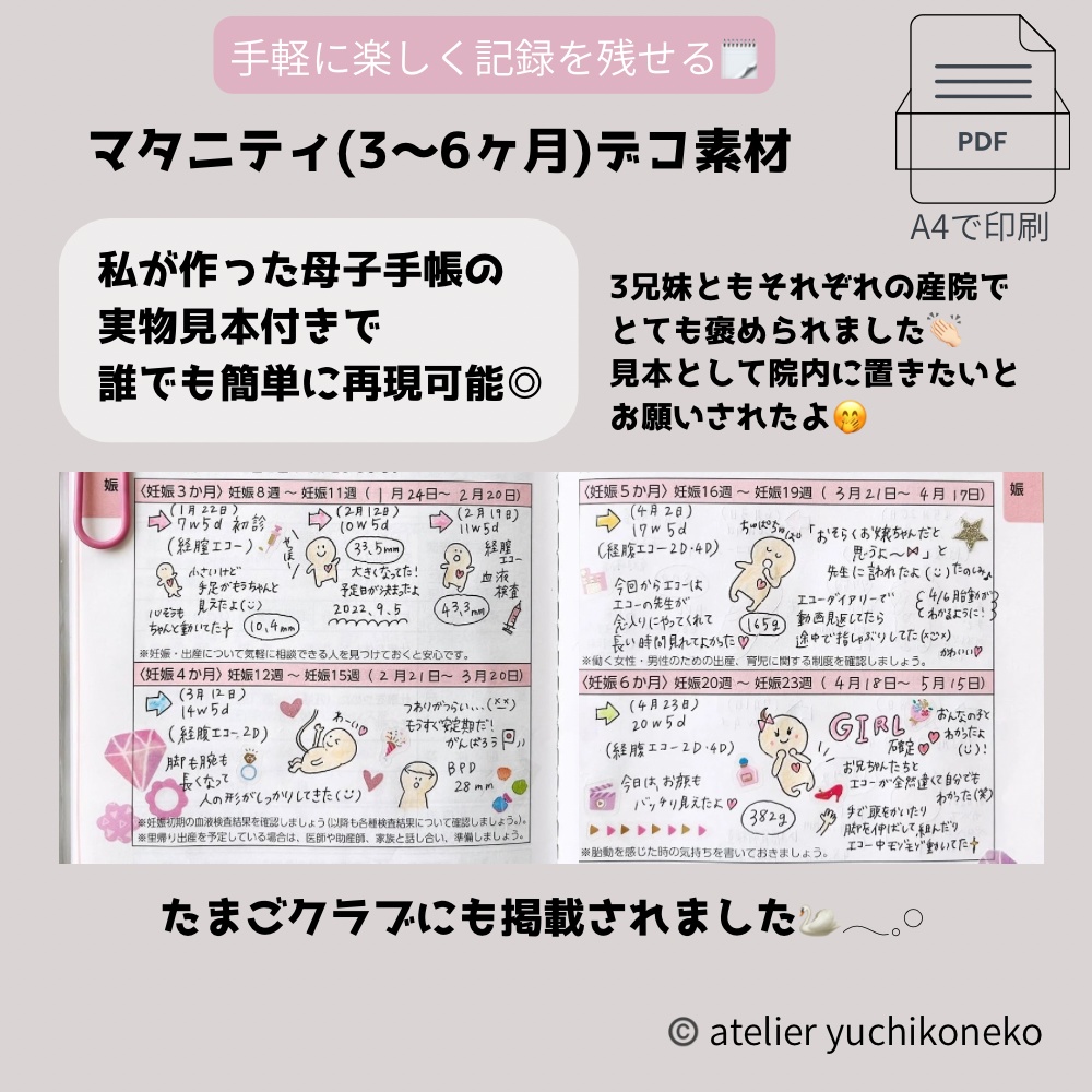 【3種セット】母子手帳・マタニティ(3ヶ月〜10ヶ月)男の子🚘女の子🎀