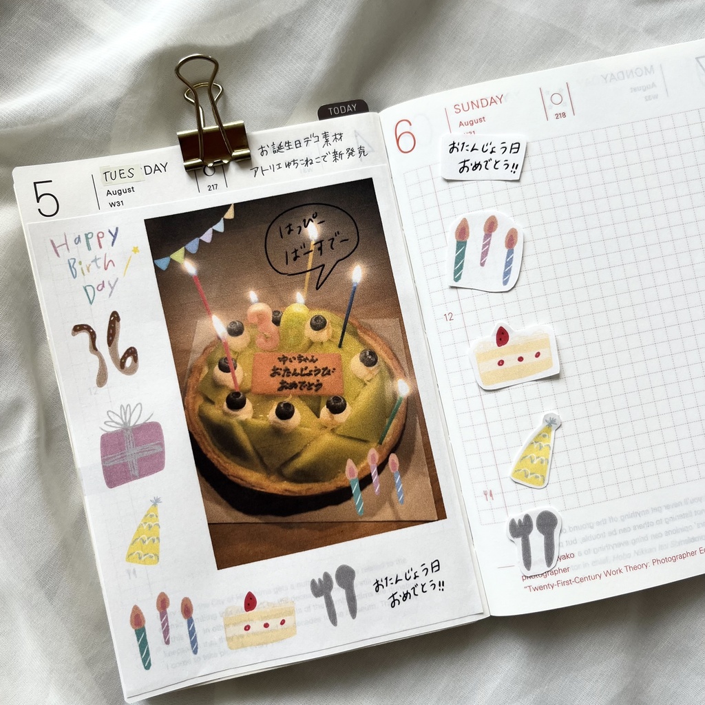 birthdayデコ素材🎂(フレークシール)