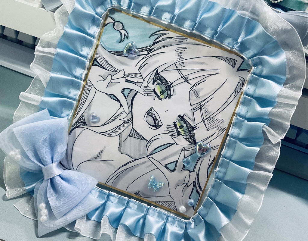 手書き色紙(フレーム付き)